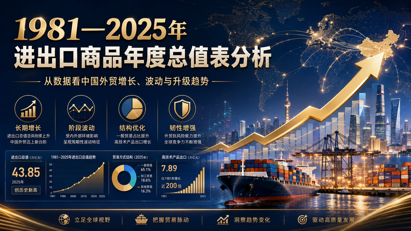 外贸宝数据分析：1981—2025年进出口商品年度总值表透露了哪些外贸趋势？